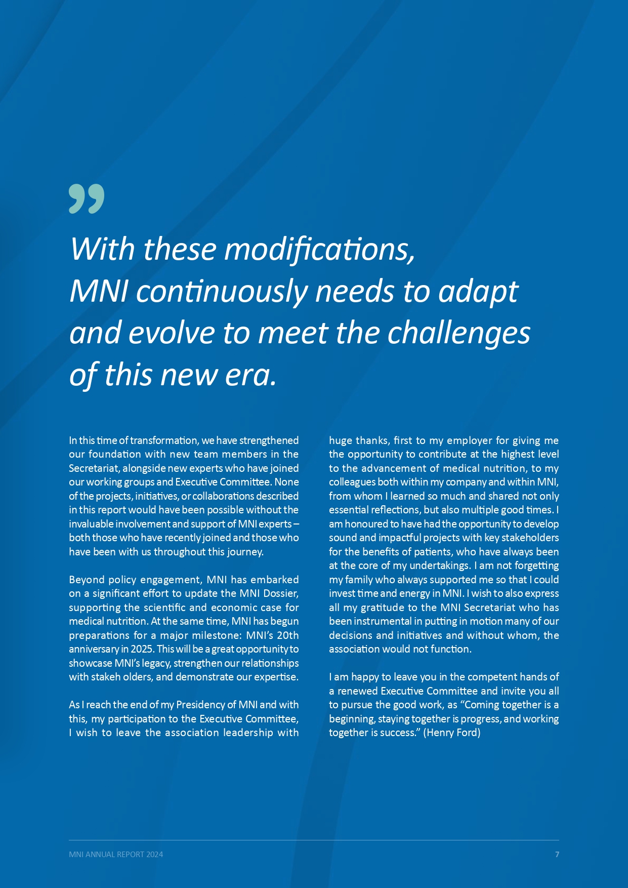 Medical Nutrition Industry foreword continuation
