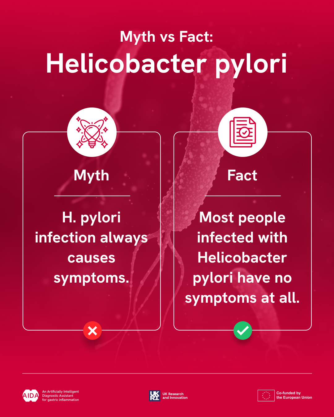 AIDA Helicobacter pylori myth versus fact social media carousel