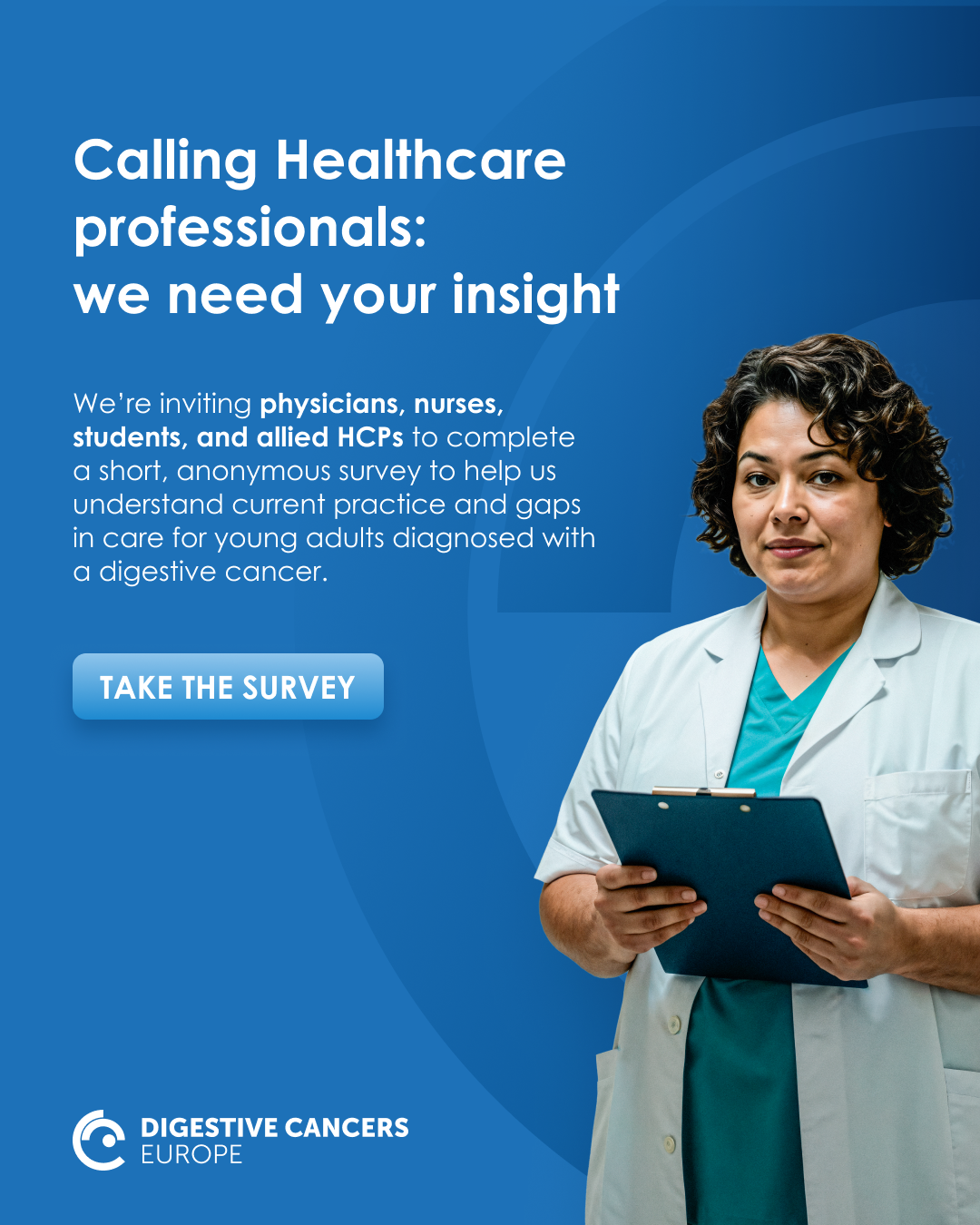 Digestive Cancers Europe healthcare professional survey ad