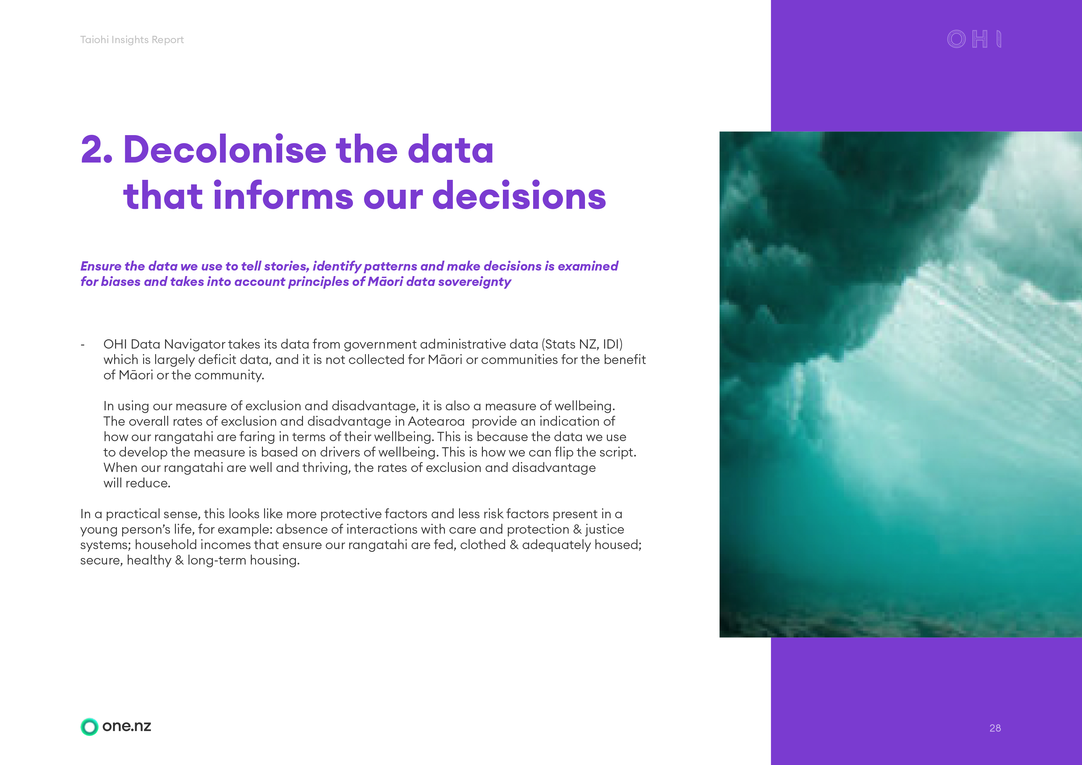 One.nz decolonising data report spread
