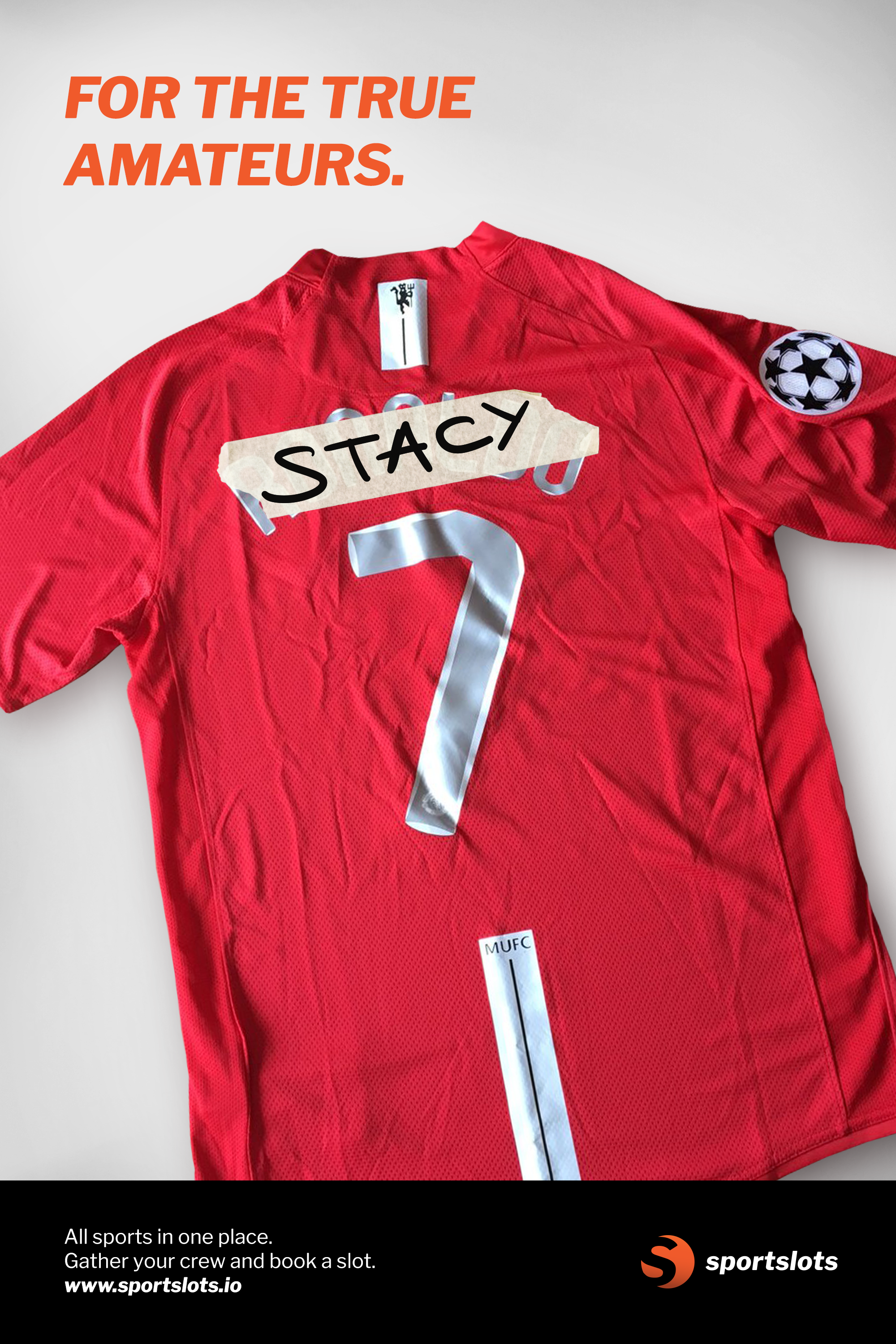 Sportslots red jersey advertising visual